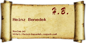 Heinz Benedek névjegykártya