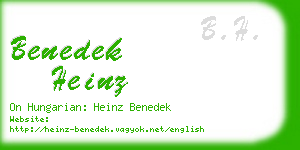 benedek heinz business card